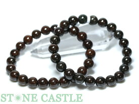 ☆高品質☆【ブレスレット】コンドライト隕石 (サハラ隕石) (約8.5～9mm) (鑑別済) (ケース付) 【パワーストーン 天然石 アクセサリー レディース メンズ】