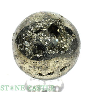 ☆一点物☆【置き石】丸玉 パイライト (3A) 約53mm No.32【パワーストーン 天然石 アクセサリー 1連売り】