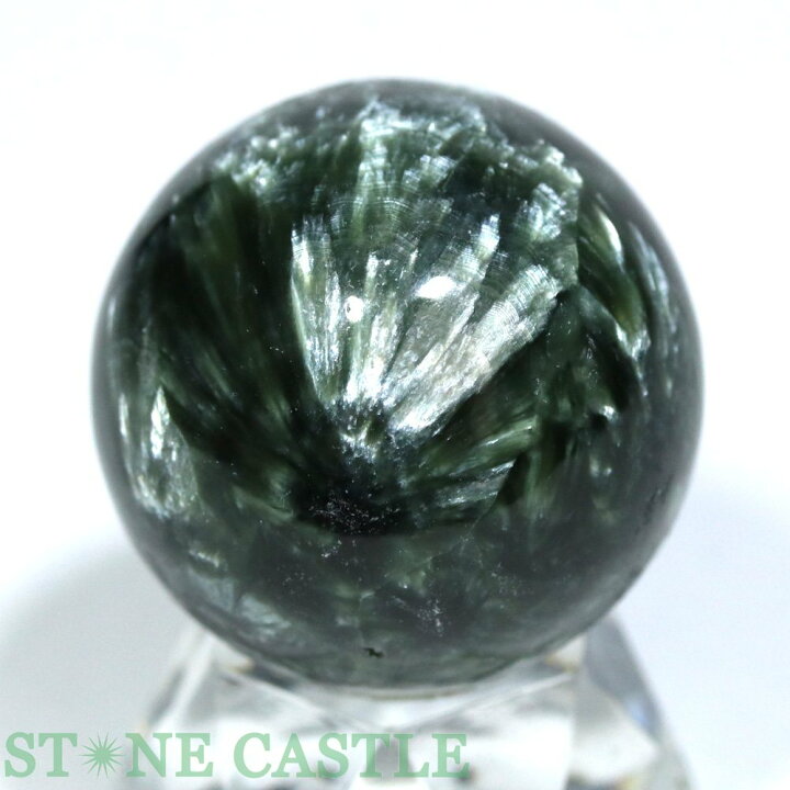 楽天市場】☆一点物☆【置き石】丸玉 セラフィナイト (3A) 約34mm No 