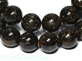 ☆高品質☆【ブレスレット】ブラックタイチンルチル (3A) (約13～13.5mm) (ケース付) 【パワーストーン 天然石 アクセサリー レディース メンズ】