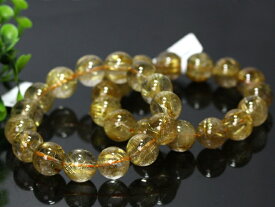 ☆高品質☆【ブレスレット】極太タイチンルチルクォーツ (6A) (約13～13.5mm) (ケース付) 【パワーストーン 天然石 アクセサリー レディース メンズ】
