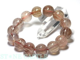 ☆高品質☆【ブレスレット】レッドルチルインムーンクォーツ (3A) (約16〜16.5mm)【パワーストーン 天然石 アクセサリー レディース メンズ】