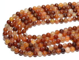 【丸ビーズ】レッドルチルクォーツ 8mm (ブレスレット約1本分) 【パワーストーン 天然石 アクセサリー 半連売り】