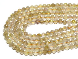 【丸ビーズ】ルチルクォーツ (2A) 8mm (半連 ブレスレット約1本分) 【パワーストーン 天然石 アクセサリー 半連売り】