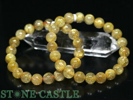 ☆高品質☆【ブレスレット】ゴールデンルチルクォーツ (4A) (約9〜9.5mm) (ケース付)【パワーストーン 天然石 アクセサリー レディース メンズ】