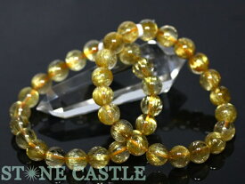 ☆高品質☆【ブレスレット】極太タイチンルチルクォーツ (6A) (約9.5～10mm) (ケース付) 【パワーストーン 天然石 アクセサリー レディース メンズ】