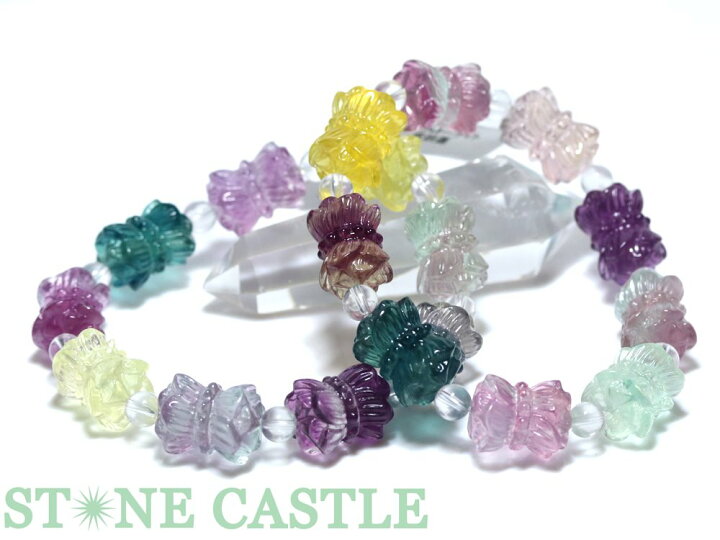 楽天市場】☆高品質☆【ブレスレット】フローライト 彫刻 双頭蓮 約 