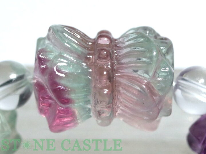 楽天市場】☆高品質☆【ブレスレット】フローライト 彫刻 双頭蓮 約 