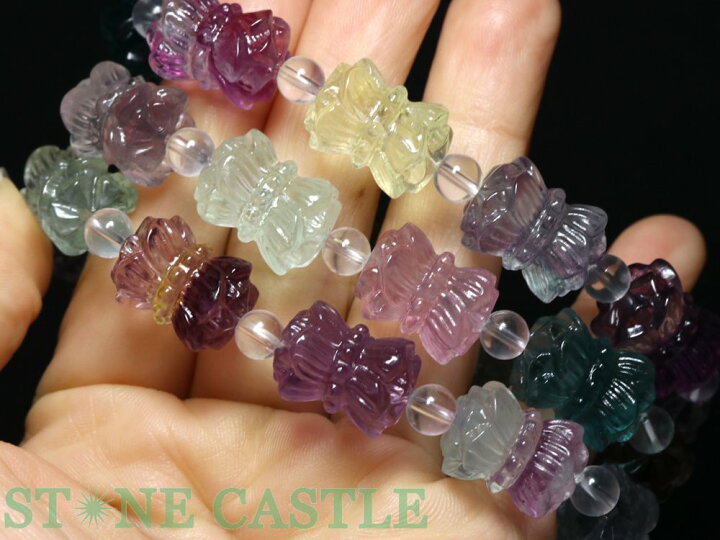 楽天市場】☆高品質☆【ブレスレット】フローライト 彫刻 双頭蓮 約 