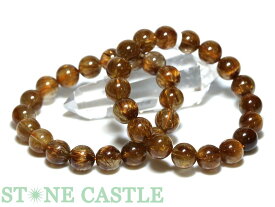 ☆高品質☆【ブレスレット】オレンジタイチンルチルクォーツ (5A) (約10.5～11mm) (ケース付) 【パワーストーン 天然石 アクセサリー レディース メンズ】