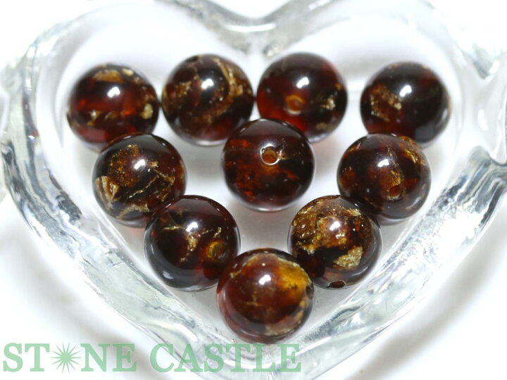 楽天市場】【丸ビーズ】花琥珀 (フラワーアンバー) 8mm (10粒セット 
