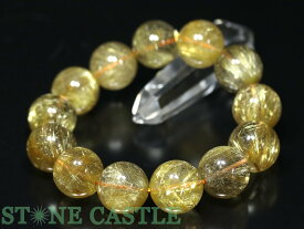 ☆一点物☆【ブレスレット】極太タイチンルチルクォーツ (6A) No.01 (約19mm) (ケース付)※DM便・ネコポス不可※【パワーストーン 天然石 アクセサリー レディース メンズ】