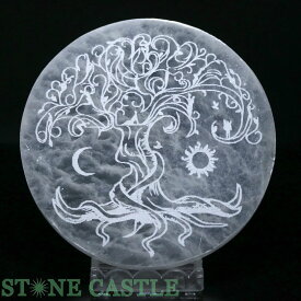 ☆高品質☆【置き石】セレナイト エナジープレート 生命の樹 (サン＆ムーン) 各種 【パワーストーン 天然石 アクセサリー】