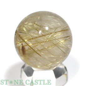 ☆一点物☆【丸ビーズ】極太タイチンルチルクォーツ (6A) 約20mm [1粒売り] No.04【パワーストーン 天然石 アクセサリー 粒売り】