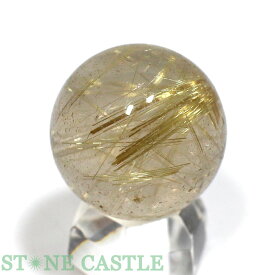 ☆一点物☆【丸ビーズ】極太タイチンルチルクォーツ (6A) 約20mm [1粒売り] No.05【パワーストーン 天然石 アクセサリー 粒売り】