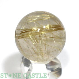 ☆一点物☆【丸ビーズ】極太タイチンルチルクォーツ (6A) 約20mm [1粒売り] No.07【パワーストーン 天然石 アクセサリー 粒売り】