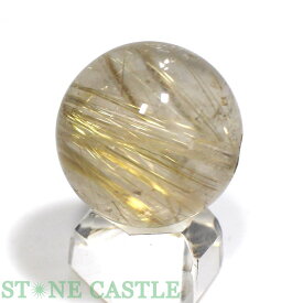 ☆一点物☆【丸ビーズ】極太タイチンルチルクォーツ (6A) 約20mm [1粒売り] No.08【パワーストーン 天然石 アクセサリー 粒売り】