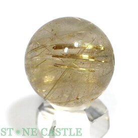 ☆一点物☆【丸ビーズ】極太タイチンルチルクォーツ (6A) 約20mm [1粒売り] No.10【パワーストーン 天然石 アクセサリー 粒売り】