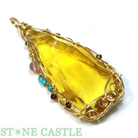 ☆一点物☆【ペンダント】アンダラクリスタル (アメリカ・シエラネバダ産) シトリンイエロー No.11【パワーストーン 天然石 アクセサリー レディース メンズ】