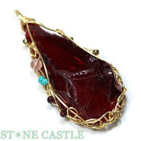 ☆一点物☆【ペンダント】アンダラクリスタル (アメリカ・シエラネバダ産) ルビーレッド No.18【パワーストーン 天然石 アクセサリー レディース メンズ】