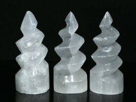 【置き石】セレナイト S字型ひねりタワー(小) 【パワーストーン 天然石 アクセサリー】