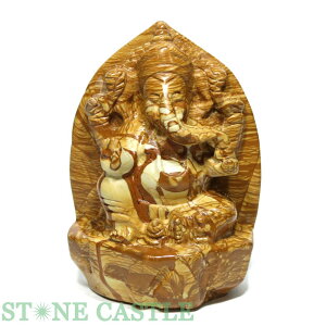 ☆一点物☆【彫刻置物】ガネーシャ 木紋石 No.06【パワーストーン 天然石 アクセサリー レディース メンズ】