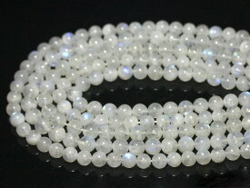【丸ビーズ】ムーンストーン (4A) 6mm (半連 ブレスレット約1本分)【パワーストーン 天然石 アクセサリー 半連売り】