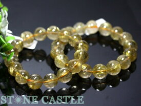 ☆高品質☆【ブレスレット】ゴールデンルチルクォーツ (3A) (約14～14.5mm) (ケース付)※DM便・ネコポス不可※ 【パワーストーン 天然石 アクセサリー レディース メンズ】