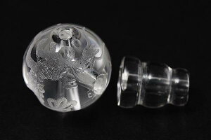 【念珠】五爪龍 彫刻親玉・ボサ玉セット 水晶 12mm (素彫り) 【パワーストーン 天然石 アクセサリー】