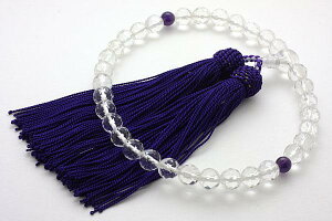 【念珠】8mm 水晶カット【パワーストーン 天然石 アクセサリー】