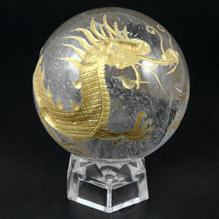 楽天市場】【彫刻置物】丸玉 水晶50mm (金彫り) 五爪龍 ※DM便 