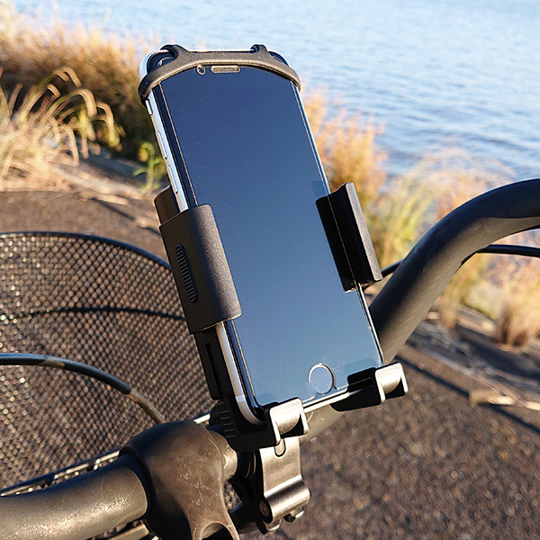 スマホホルダー 自転車 バイク ロードバイク ナビ スマートフォンホルダー 360度旋回 安定 脱落防止 落ちない iPhone Android  ワンボタン ウーバーイーツ 配達 スマホスタンド 瞬間脱着 ワンタッチ 宅急便 | compia