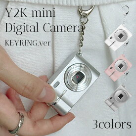 【BOOIE公式代理店】 Y2K ミニデジタルカメラ キーリング ミニカメラ 小型カメラ SDカード付き レトロ 韓国 エモイ シルバー Y2K ホワイト ピンク かわいい 日本語説明書付き 宅急便