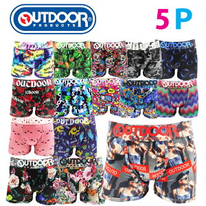 OUT5枚メンズ ボクサーパンツ OUTDOOR 太ゴム限定 5枚組福袋 送料無料 アウトドア 下着 派手 ツルツル M L LL オリジナル