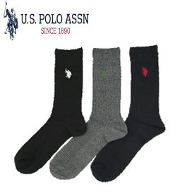 U.S.POLO ASSN　メンズ3Pクルーソックス　ポロ　靴下　0385 送料無料