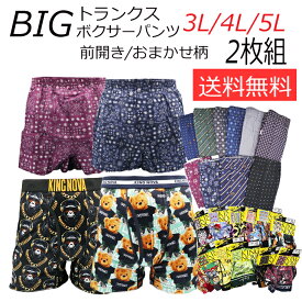 3L 4L 5L対応　おまかせ　BIG　メンズ　トランクス　KINGNOVAボクサー　2枚組　大きいサイズ　前開き　送料無料