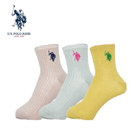 【P10倍】U.S.POLO ASSN　レディース3Pソックス　ポロ　靴下 H-603