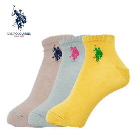 【P10倍】U.S.POLO ASSN　レディース3Pソックス　ポロ　靴下 B-006