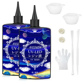 UVレジン液 300g レジン液 NICONON UV/LED対応 大容量 高い透明 詰替用 ハードタイプ成形 UVレジン液DIY手作り装飾急速に硬化 低アレルギー性 DIYクラフトデコレーション