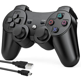 「ポイント消化」PS3 コントローラー ワイヤレス 無線 ゲームパッド 振動機能 人間工学 USB ケーブル 6軸リモートゲームパッド 充電式 USB[送料無料]