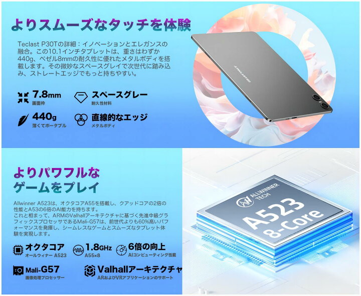 楽天市場】2024最新 【世界初Android 14 タブレット】TECLAST P30T 