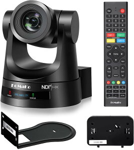クーポン+P2倍!レビュー特典中★ FoMaKo NDI PTZカメラ 20倍光学ズーム NDI/3G-SDI/HDMI出力 POEサポート HD1080p@60fps 大人数の会議 教育 病院 教会 ライブ配信 イベント対応 天井&壁掛けスタンド付き(KN2