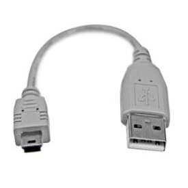 StarTech.com USBケーブル/A - Mini-B/15cm/USB 2.0/480Mbps/オス・オス/GY(USB2HABM6IN) 目安在庫=○