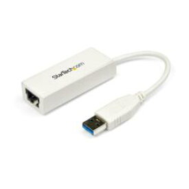 StarTech.com LANアダプター/USB 3.0/1x RJ45/10/100/1000 Mbps/ホワイト(USB31000SW) 目安在庫=○