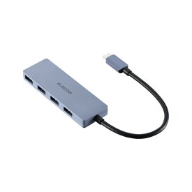 エレコム ELECOM Type-C ハブ USB3.2 Gen1 USB-A ×4 バスパワー ケーブル長15cm ネイビー(U3HC-H040NV) メーカー在庫品