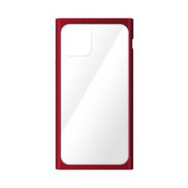 PGA iPhone 11 Pro用 クリアガラスタフケース スクエア型 レッド(PG-19AGT12RD) 取り寄せ商品