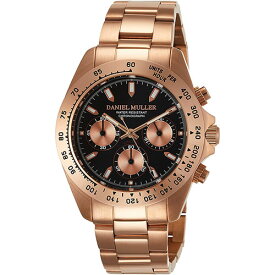 DANIEL MULLER ダニエルミューラー 腕時計 クロノグラフ メンズウォッチ ピンクゴールド×(DM-2002BK) 取り寄せ商品