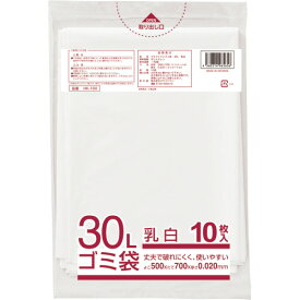 クラフトマン 業務用乳白半透明 メタロセン配合厚手ゴミ袋 30L 1パック(10枚)(HK-100) 取り寄せ商品