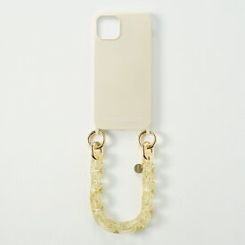 PHONECKLACE ハンドチェーンストラップ付きシリコンケース for iPhone 13 アイボリー(PN23254i13IV) 目安在庫=△