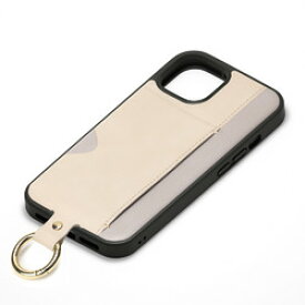 PGA iPhone 13 カードポケット付 ハイブリッドケース ベージュ(PG-21KPT05BE) 取り寄せ商品